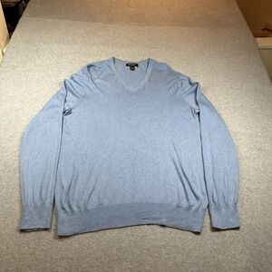 Banana Republic Luxury Blend Mens XL Light‎ Blue V-Neck Pima Cashmere Sweater